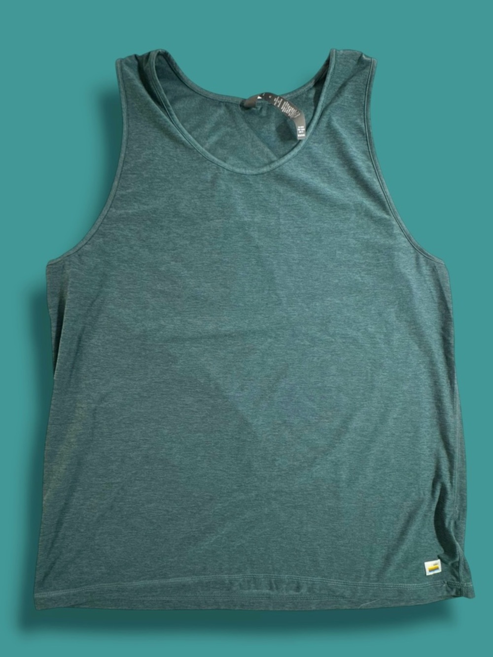 Vuori Men's Strato Tech Teal Heather Tank Top XL Green